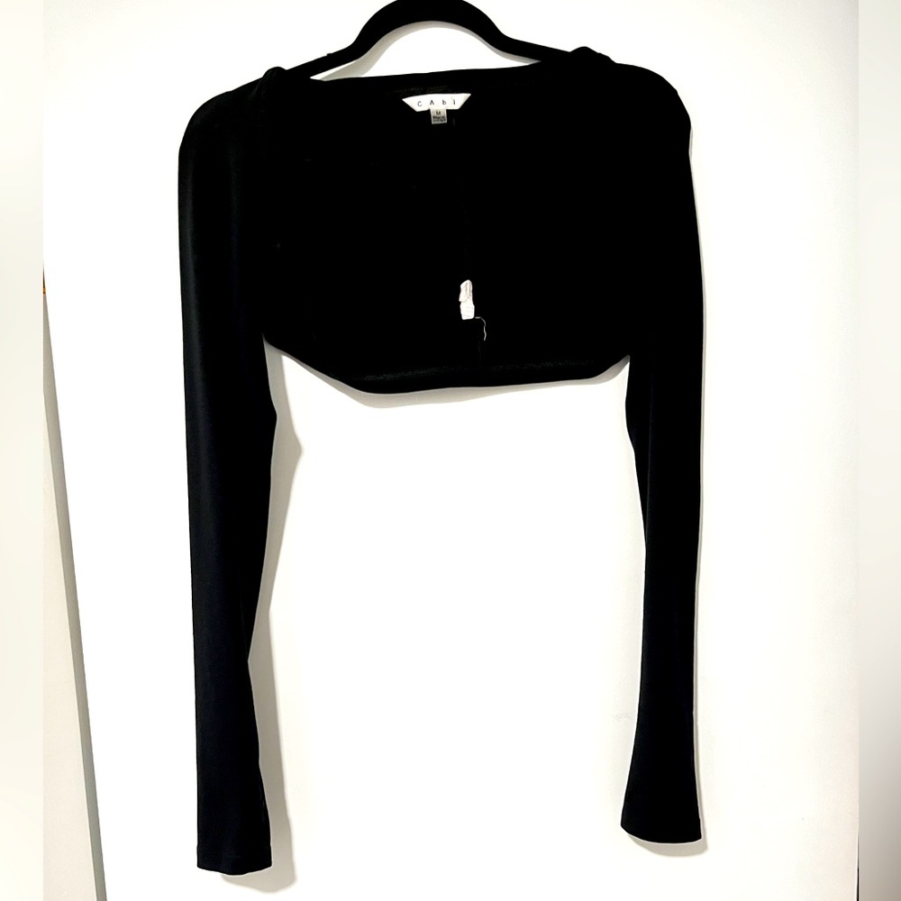 Shrug, cutout sleeves top, Cabi sleeves only top, with thumb holes, size M